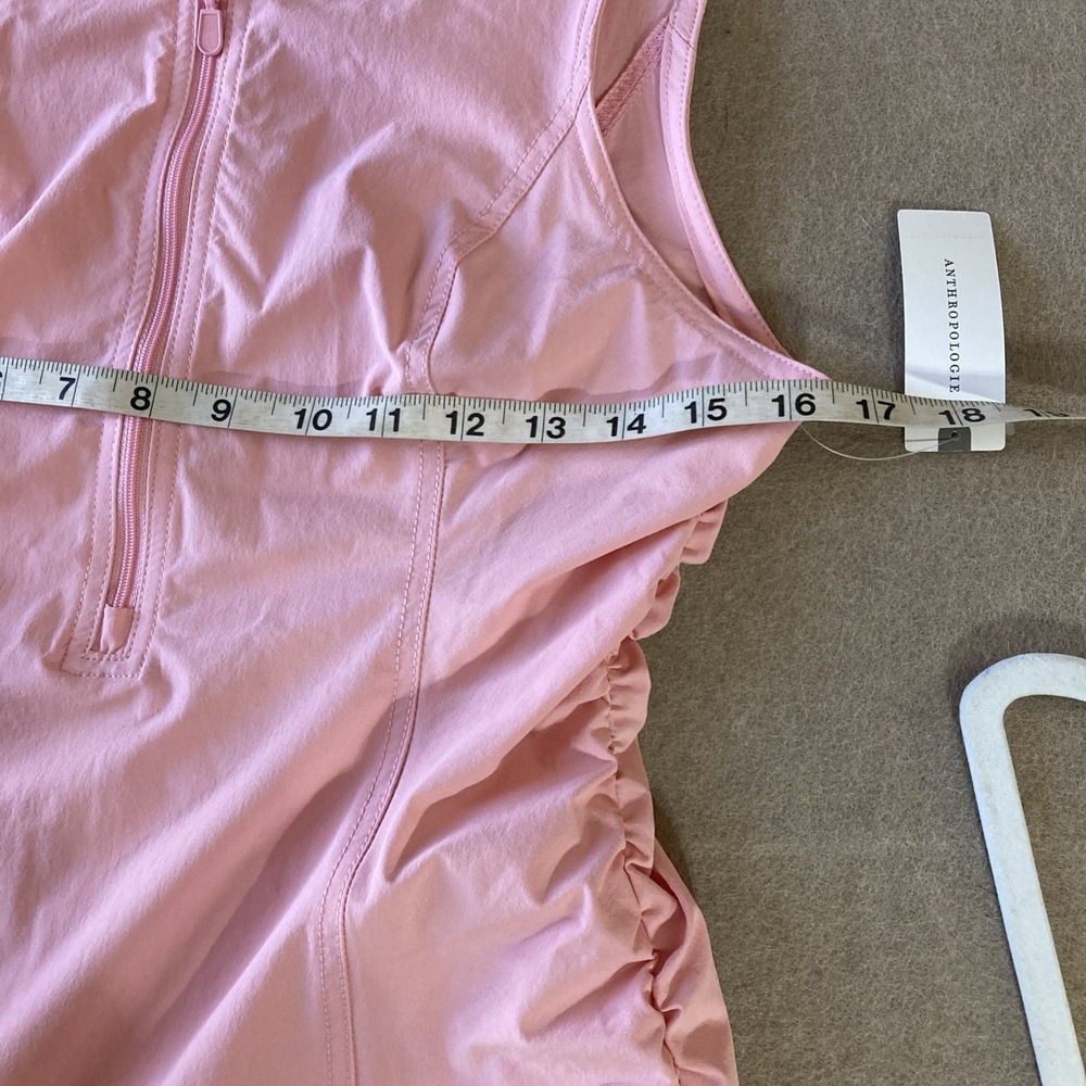 Anthropologie‎ Daily Practice Shirred Mini Dress Sz M NWT Pink Tennis Pickleball - Picture 6 of 8